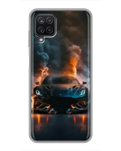 Чехол для Samsung Galaxy A12 с картинкой «Lamborghini дымная эстетика»