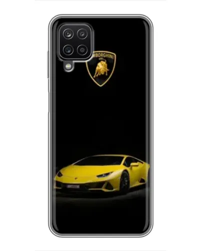 Чехол для Samsung Galaxy A12 с картинкой «Lamborghini желтый акцент»