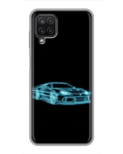 Чехол для Samsung Galaxy A12 с картинкой «Неоновый контур Lamborghini»