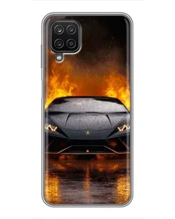 Чехол для Samsung Galaxy A12 с картинкой «Lamborghini в огне»
