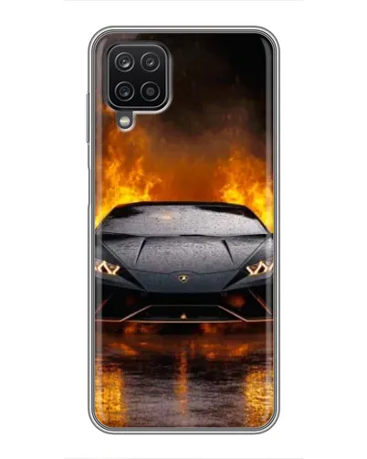 Чехол для Samsung Galaxy A12 с картинкой «Lamborghini в огне»