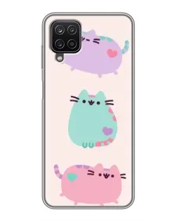 Чохол для Samsung Galaxy A12 з картинкою «Pusheen тріо»
