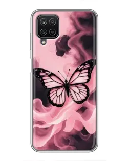 Чехол для Samsung Galaxy A12 с картинкой «Бабочка в дыму»
