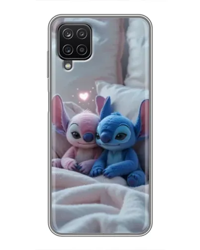 Чехол для Samsung Galaxy A12 с картинкой «Плюшевые Стич Ангел»