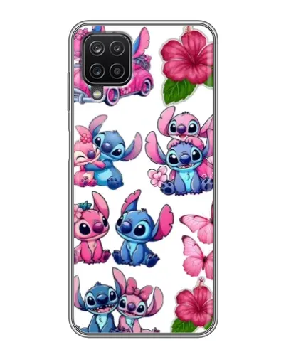 Чехол для Samsung Galaxy A12 с картинкой «Стикеры Stitch и Angel»