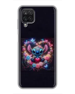 Чохол для Samsung Galaxy A12 з картинкою «Stitch у квітах»