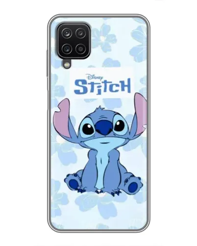 Чехол для Samsung Galaxy A12 с картинкой «Stitch среди цветов»