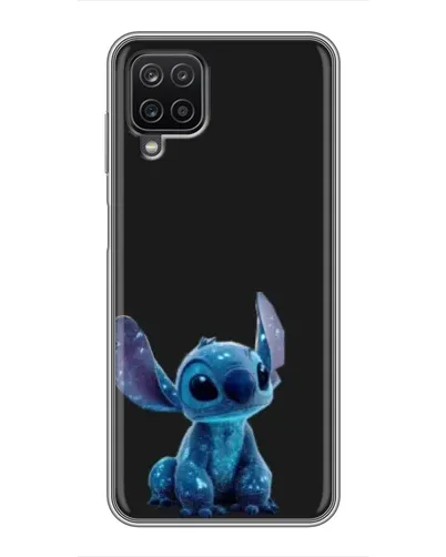 Чехол для Samsung Galaxy A12 с картинкой «Стич на черном»