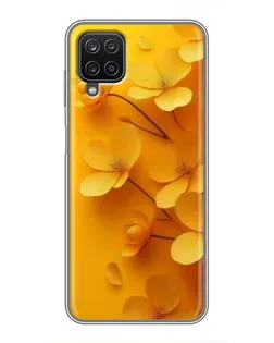 Чохол для Samsung Galaxy A12 з картинкою «Золоті пелюстки»