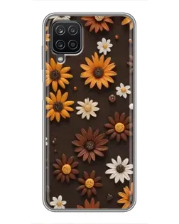 Чохол для Samsung Galaxy A12 з картинкою «Візерунок з маленьких соняшників»