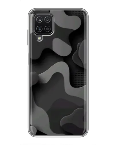 Чехол для Samsung Galaxy A12 с картинкой «Темный абстрактный камуфляж»