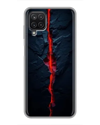 Чехол для Samsung Galaxy A12 с картинкой «Kрасная лавовая трещина»