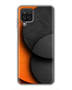 Чехол для Samsung Galaxy A12 с картинкой «Геометрия оранжевых кругов»