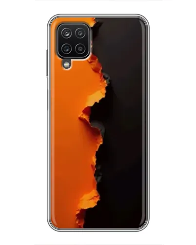 Чехол для Samsung Galaxy A12 с картинкой «Оранжевый разлом»