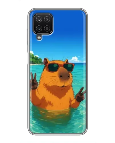 Чехол для Samsung Galaxy A12 с картинкой «Морская капибара»