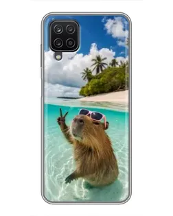 Чехол для Samsung Galaxy A12 с картинкой «Капибара на море» Чехол для Samsung Galaxy A12 с картинкой «Капибара на море»