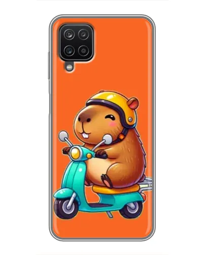 Чехол для Samsung Galaxy A12 с картинкой «Капибара на скутере»