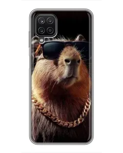 Чехол для Samsung Galaxy A12 с картинкой «Капибара золотая цепь» Чехол для Samsung Galaxy A12 с картинкой «Капибара золотая цепь»