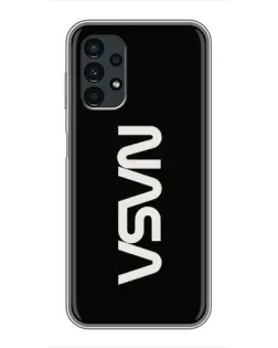 Чехол для Samsung Galaxy A13 (4G) с картинкой «NASA — вертикальный логотип»