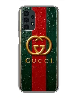 Чохол для Samsung Galaxy A13 (4G) з картинкою «Gucci — фірмова смуга та золото»