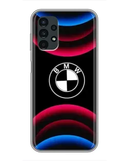 Чехол для Samsung Galaxy A13 (4G) с картинкой «Логотип BMW и неоновые дуги»