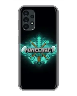 Чехол для Samsung Galaxy A13 (4G) с картинкой «Minecraft Diamond лого»