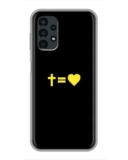 Чехол для Samsung Galaxy A13 (4G) с картинкой «Сердце и Крест»