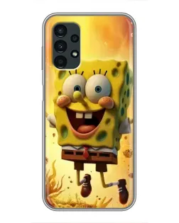 Чехол для Samsung Galaxy A13 (4G) с картинкой «Губка Боб прыгает»