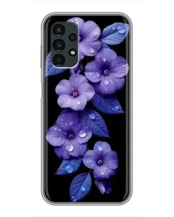 Чохол для Samsung Galaxy A13 (4G) з картинкою «Фіолетові квіти з росою»