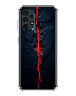 Чехол для Samsung Galaxy A13 (4G) с картинкой «Kрасная лавовая трещина»