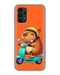 Чехол для Samsung Galaxy A13 (4G) с картинкой «Капибара на скутере»