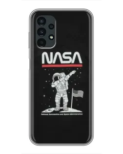 Чехол для Samsung Galaxy A13 (5G) с картинкой «NASA — шагаем по Луне»