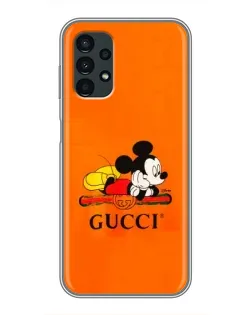 Чехол для Samsung Galaxy A13 (5G) с картинкой «Микки Маус Gucci — оранж»