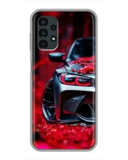 Чехол для Samsung Galaxy A13 (5G) с картинкой «Спортивная BMW и цветы»