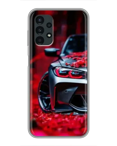 Чехол для Samsung Galaxy A13 (5G) с картинкой «Спортивная BMW и цветы»