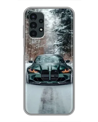 Чехол для Samsung Galaxy A13 (5G) с картинкой «BMW в зимнем лесу»