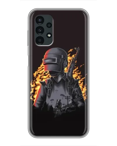 Чехол для Samsung Galaxy A13 (5G) с картинкой «PUBG — огненный силуэт»