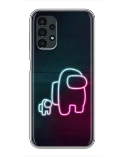 Чехол для Samsung Galaxy A13 (5G) с картинкой «Among Us неон-арт»