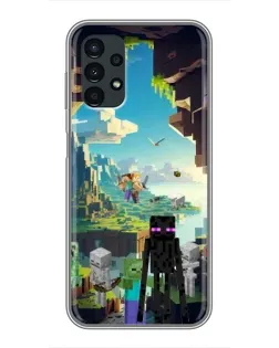 Чехол для Samsung Galaxy A13 (5G) с картинкой «Эндермен в лесу»