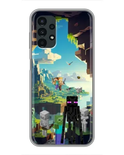 Чехол для Samsung Galaxy A13 (5G) с картинкой «Эндермен в лесу»