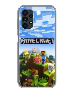 Чехол для Samsung Galaxy A13 (5G) с картинкой «Minecraft классический мир»