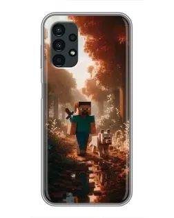 Чехол для Samsung Galaxy A13 (5G) с картинкой «Стив в лесу»