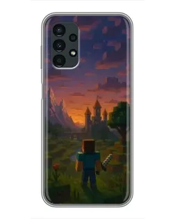 Чехол для Samsung Galaxy A13 (5G) с картинкой «Стив у башни»