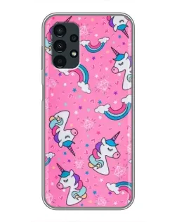 Чехол для Samsung Galaxy A13 (5G) с картинкой «Unicorn паттерн розовый»