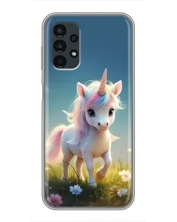 Чехол для Samsung Galaxy A13 (5G) с картинкой «Единорог на поляне»