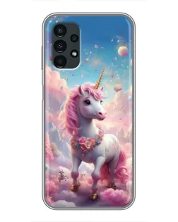 Чехол для Samsung Galaxy A13 (5G) с картинкой «Единорог среди облаков»
