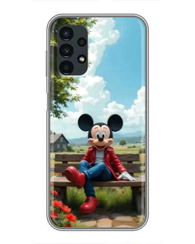 Чехол для Samsung Galaxy A13 (5G) с картинкой «Микки на скамейке»