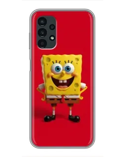 Чехол для Samsung Galaxy A13 (5G) с картинкой «Спанч Боб на красном»