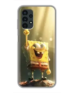 Чехол для Samsung Galaxy A13 (5G) с картинкой «Сияющий Спанч Боб»