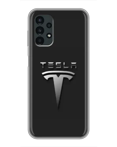 Чехол для Samsung Galaxy A13 (5G) с картинкой «Стальной логотип Tesla»